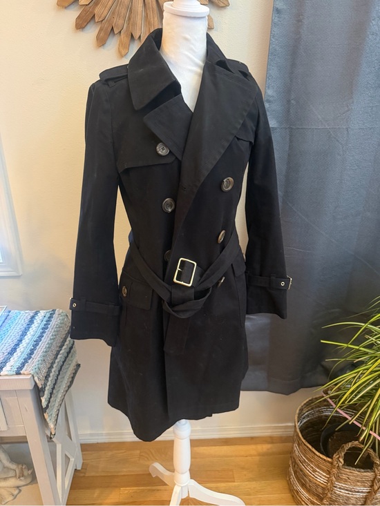 Burberry Jackets & Blazers - Burberry Black Double-Breasted Trench Coat
